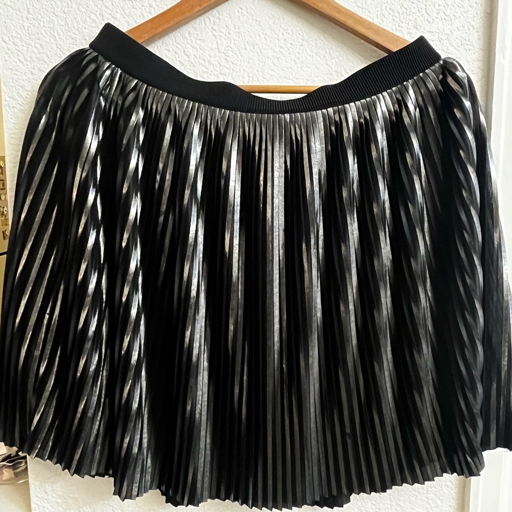 Express Black and Silver Skater Skirt